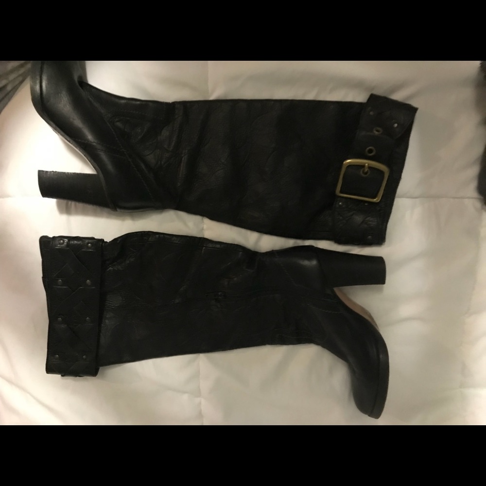 Coach leather black boots